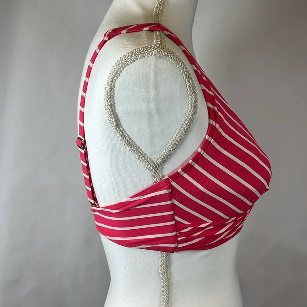 NWT-Sea level- Coral Striped V-Neck Bikini Top & High Waist Bottoms